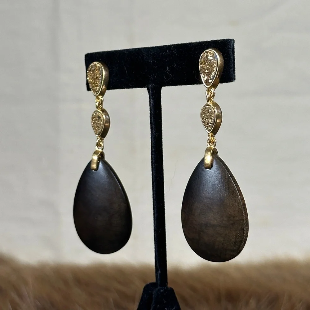 Mahogany Druzzy Earrings - Picture 2 of 3